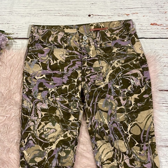 Anthropologie Pilcro The Wanderer Colorful Metallic Marbled Pop Pants - Picture 8 of 12